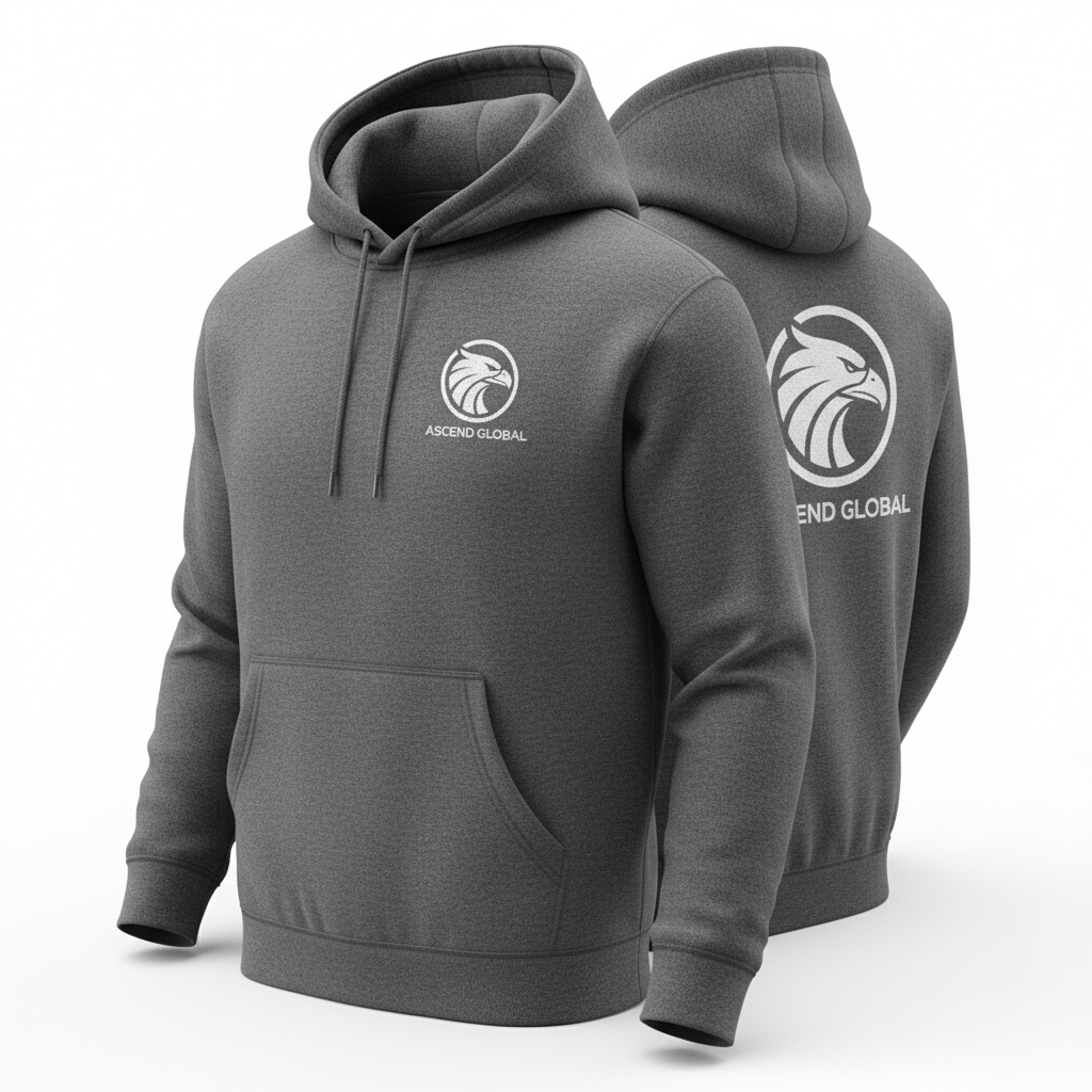 Custom Hoodie with Business Logo - Front Chest & Back