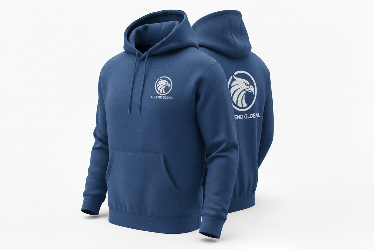 Custom Hoodie with Business Logo - Front Chest & Back