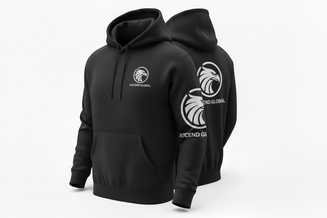 Custom Hoodie with Business Logo - Front Chest & Back